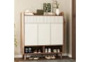 Merax Schuhschrank Sideboard Weiß Holz-Optik 3 Türen 2 Schubladen Bild 2