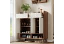 Merax Schuhschrank Sideboard Weiß Holz-Optik 3 Türen 2 Schubladen Bild 5