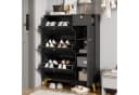 Merax Schuhschrank 3 Klappen Tür Schublade Weiß Schwarz Bild 2