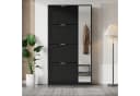 Merax Schuhschrank mit Spiegel und 4 Klappen Schwarz Bild 1