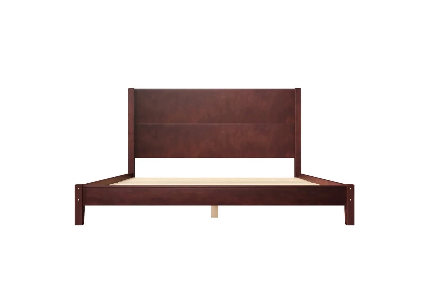 Merax Massivholzbett 160x200 cm Braun mit Kopfteil und Lattenrost - Bild 5