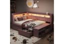 Merax Daybett 90x200 Rosa mit USB, LED & Stauraum Bild 4