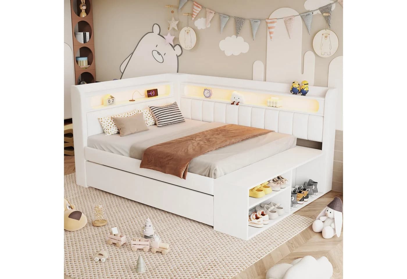 Merax Daybett 90x200cm mit USB-Anschluss & LED-Lichtleiste