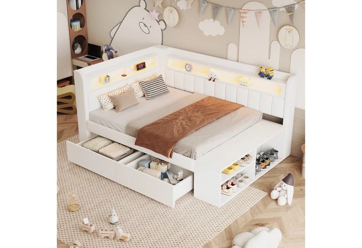 Merax Daybett 90x200cm mit USB-Anschluss & LED-Lichtleiste - Bild 4