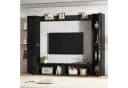 Merax Wohnwand 4-teilig Weiß mit TV-Schrank, Vitrine & Regalen Bild 1