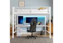 Flieks Hochbett Metallbett 90x200cm mit Leiter und Schreibtisch Bild 1