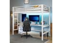 Flieks Hochbett Metallbett 90x200cm mit Leiter und Schreibtisch Bild 2