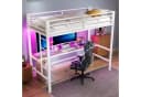 Flieks Hochbett Metallbett 90x200cm mit Leiter und Schreibtisch Bild 3