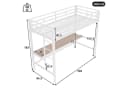 Flieks Hochbett Metallbett 90x200cm mit Leiter und Schreibtisch Bild 5