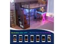 Flieks Hochbett LED Metallbett mit Schreibtisch und Stauraumtreppe Schwarz Bild 4