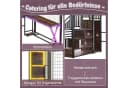 Flieks Hochbett LED Metallbett 140x200 mit Schreibtisch, Kleiderschrank und Stauraumtreppe Bild 5