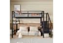 Flieks Hochbett Metallbett Schwarz mit Stauraumtreppe Bild 3