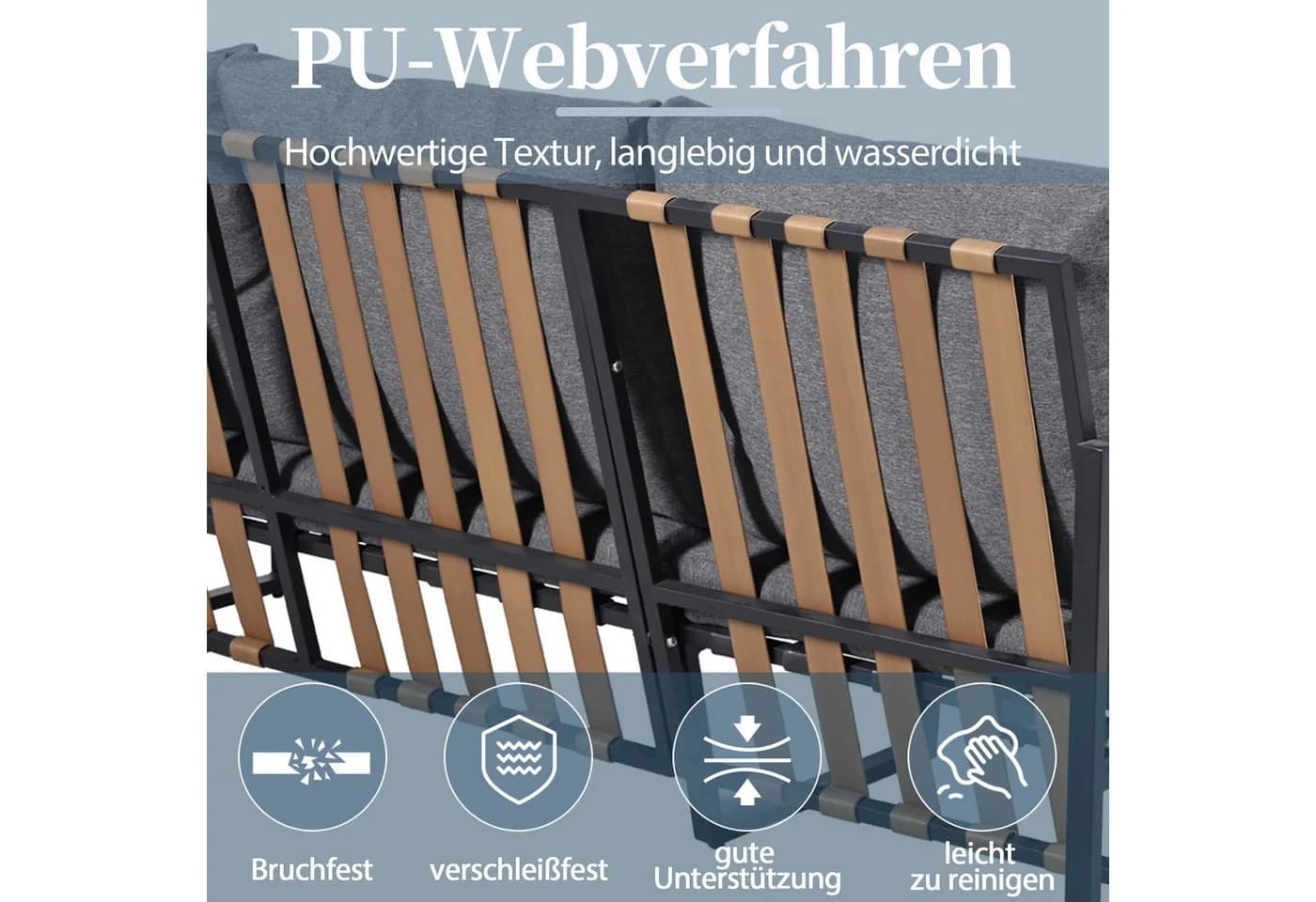 Flieks Gartenlounge-Set 4-Sitzer mit Glastischplatte - Bild 3