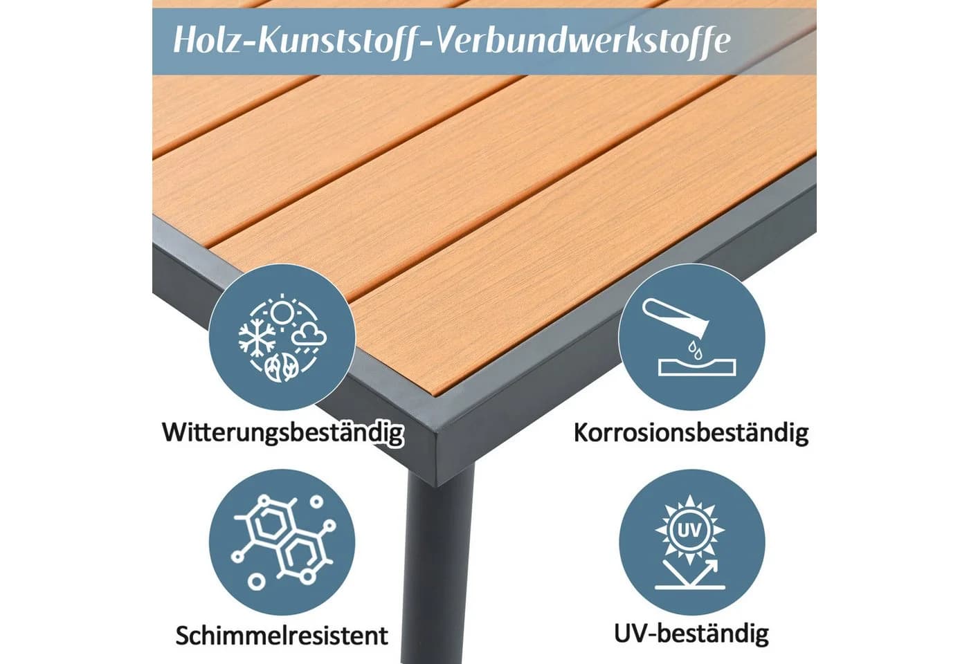 Flieks Gartenlounge-Set 4-Sitzer Essgruppe mit geflochtenen Seilarmlehnen - Bild 4
