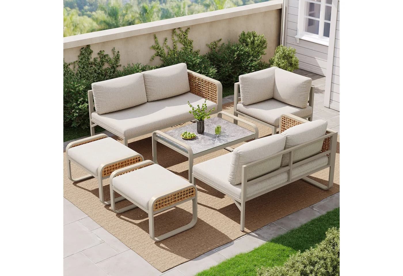 Flieks Gartenlounge-Set 7-Sitzer Polyrattan - Bild 3