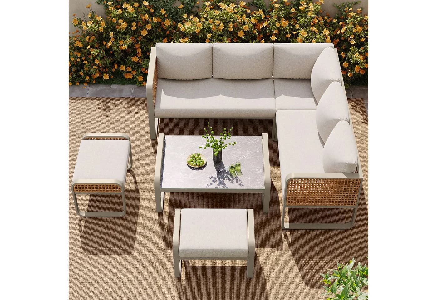 Flieks Gartenlounge-Set 7-Sitzer Polyrattan - Bild 5