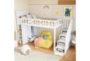 Flieks Hochbett mit Kleiderschrank und Stauraumtreppe Weiß Bild 3
