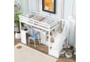 Flieks Hochbett mit Schreibtisch und Stauraumtreppe Weiss Bild 3