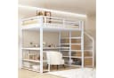 Flieks Hochbett Metall 140x200cm mit Stauraumtreppe und Schreibtisch Bild 3
