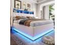 Flieks Polsterbett LED mit USB & Stauraum Beige Bild 3