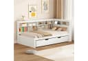 Flieks Massivholzbett Einzelbett 90x200cm mit Stauraum und USB Bild 1