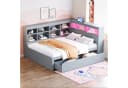 Flieks Massivholzbett Grau mit LED, USB und Stauraum Bild 2