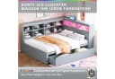 Flieks Massivholzbett Grau mit LED, USB und Stauraum Bild 4