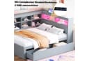 Flieks Massivholzbett Grau mit LED, USB und Stauraum Bild 5