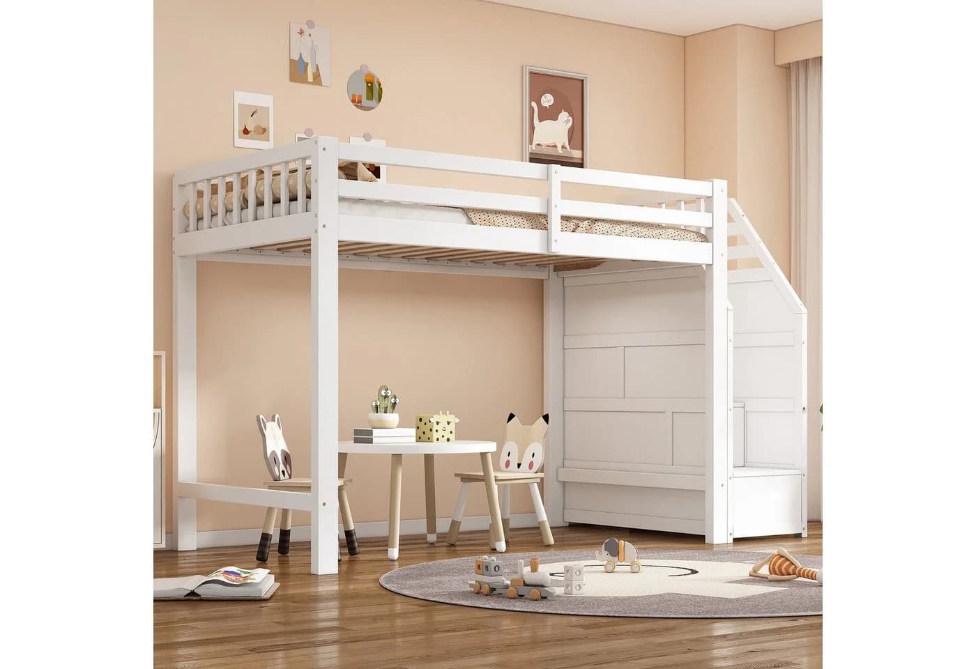 Flieks Hochbett Kinderbett mit Stauraumtreppe - Bild 3
