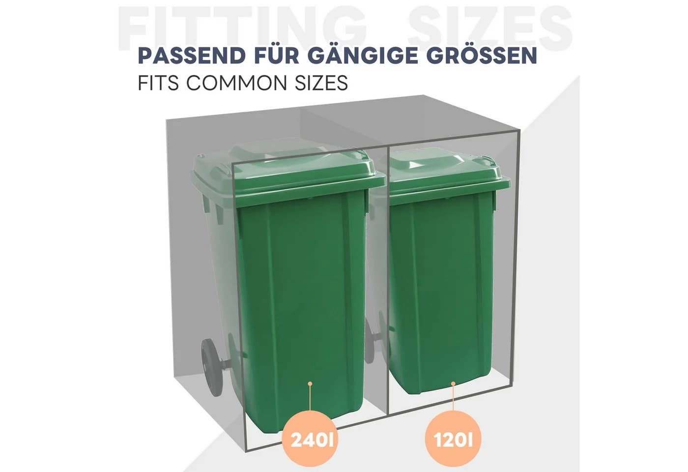 Flieks Mülltonnenbox Schwarz für 2 Tonnen bis 240L - Bild 4