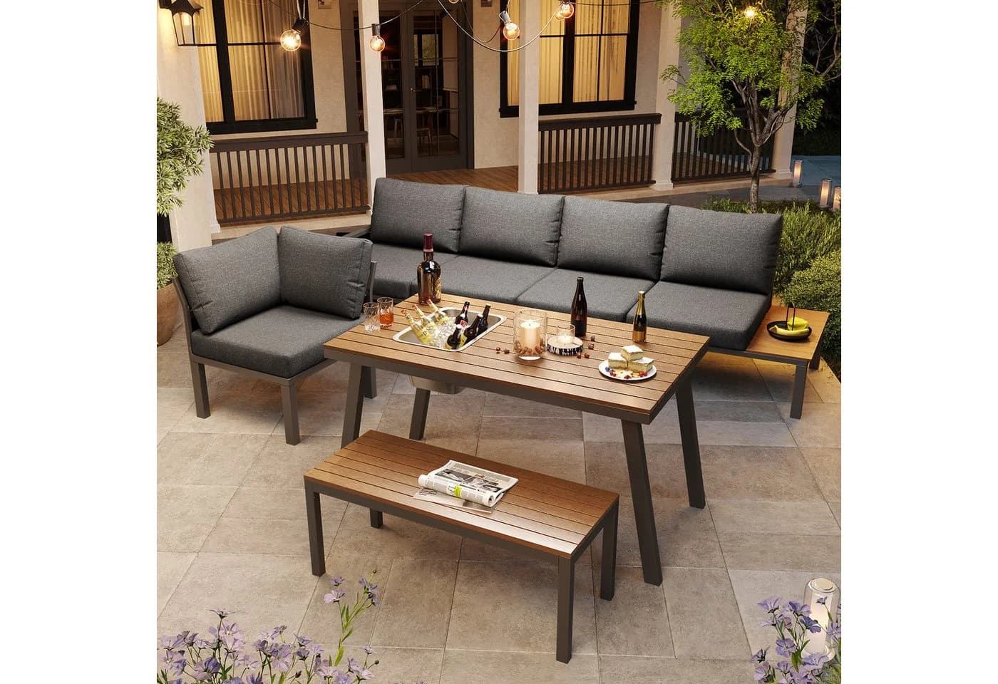 Flieks Gartenlounge-Set Outdoor 7-Sitzer Sitzgruppe - Bild 3