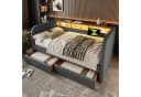 Flieks Polsterbett Grau mit LED, Ladefunktion & 2 Schubladen Bild 2