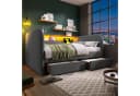 Flieks Polsterbett Grau mit LED, Ladefunktion & 2 Schubladen Bild 3