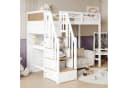 Flieks Hochbett 90x200 mit Stauraumtreppe & Schreibtisch Bild 3