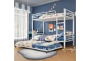 Flieks Dreierbett Metallbett mit Ausziehbett und Leiter Bild 2