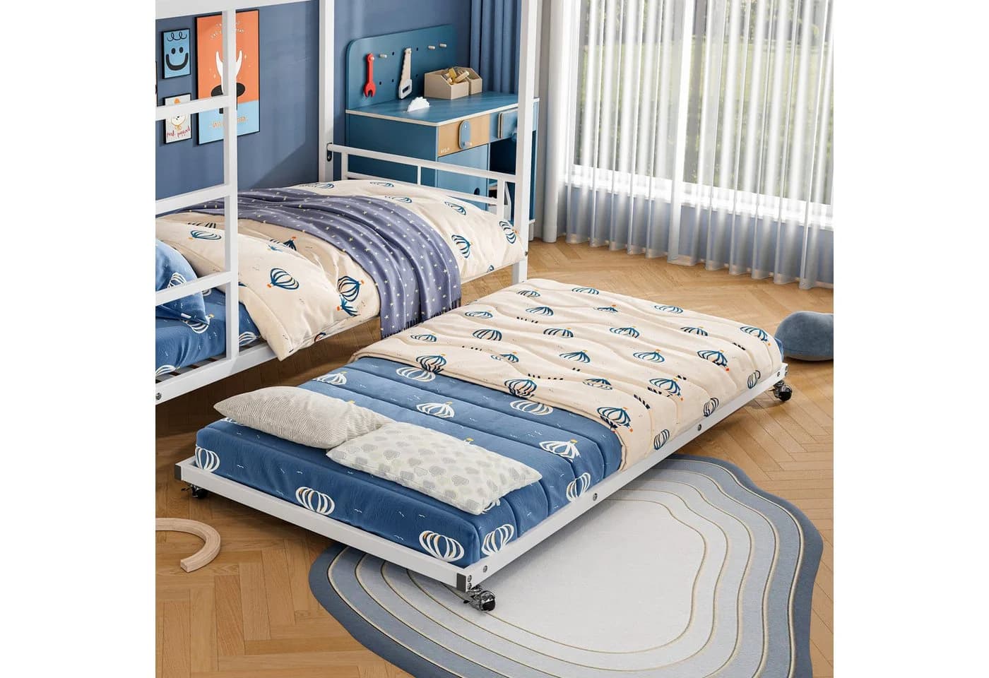 Flieks Dreierbett Metallbett mit Ausziehbett und Leiter - Bild 3