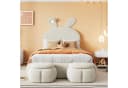 Flieks Polsterbett LED Einzelbett 90x200cm Beige mit Hasenohren Bild 1