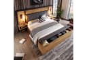Flieks Holzbett 180x200 mit Leselampe, Nachttisch und Sitzbank Bild 2