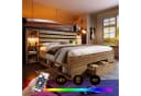 Flieks LED Doppelbett 180x200 mit Stauraum und Schubladen Bild 4