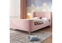 Flieks Polsterbett Rosa Samt Kinderbett 90x200cm Bild 1