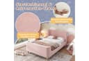 Flieks Polsterbett Rosa Samt Kinderbett 90x200cm Bild 4