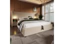 Flieks Polsterbett Hydraulisches Stauraumbett 180x200cm Nachttisch Beige Bild 1