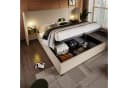 Flieks Polsterbett Hydraulisches Stauraumbett 180x200cm Nachttisch Beige Bild 2