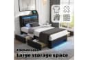 Flieks Polsterbett mit LED, USB und 4 Schubladen Schwarz Bild 4