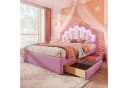 Flieks Polsterbett Rosa LED Prinzessinnenbett mit Schubladen Bild 2