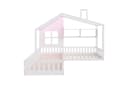 Flieks Kinderbett Hausbett mit Fenster und Schornstein Weiß Bild 5
