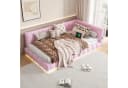 Flieks Polsterbett LED Rosa Samt mit USB-Anschluss Bild 2