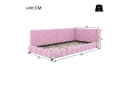 Flieks Polsterbett LED Rosa Samt mit USB-Anschluss Bild 5