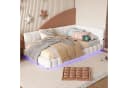 Flieks Polsterbett mit LED und USB-Anschluss Samt Weiß Bild 2
