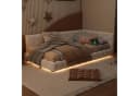 Flieks Polsterbett mit LED und USB-Anschluss Samt Weiß Bild 3